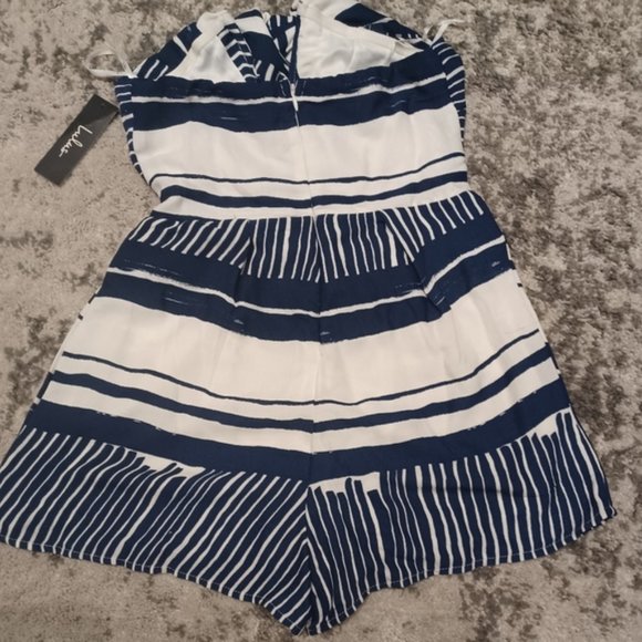 Lulus Delphi Blue &White Romper - Picture 6 of 9